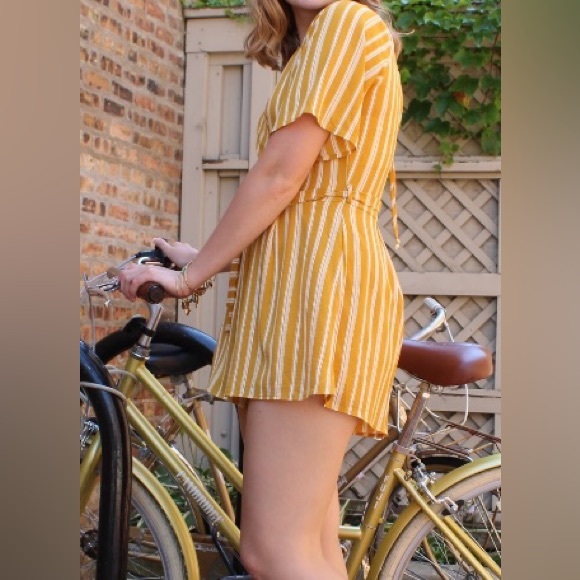 Yellow Striped Romper - Altar’d State - Picture 6 of 10